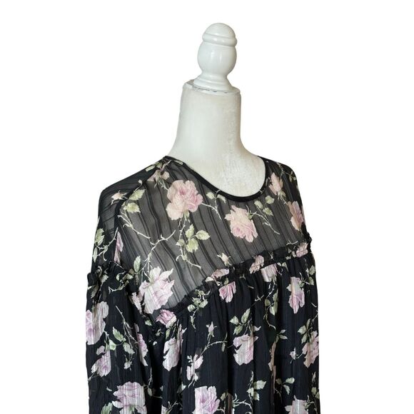 Ulla Johnson Silk Floral Ruffle Mini Swing Dress Size 8 - Picture 3 of 8
